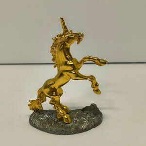 The Metropolitan Guild Gold Tone Unicorn on Stand Collectable